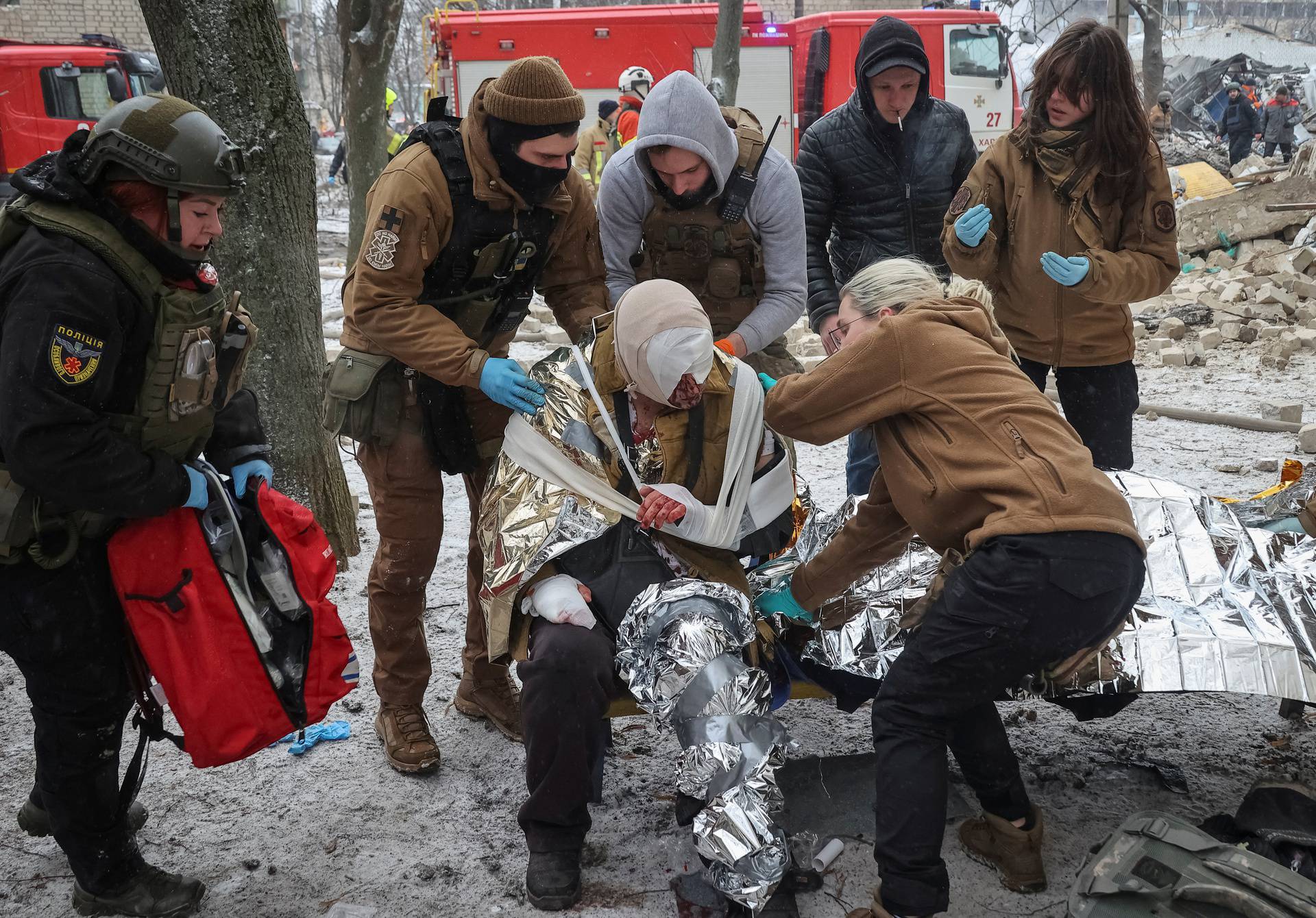 Aftermath of a Russian missile attack in Kharkiv