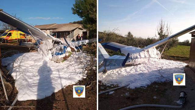 FOTO Ovo je avion koji se srušio u Vrsaru. Vatrogasci: 'Puštao je benzin. Mogao se i zapaliti...'