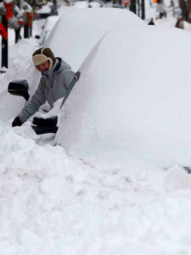 Winter snow storm hits Boston