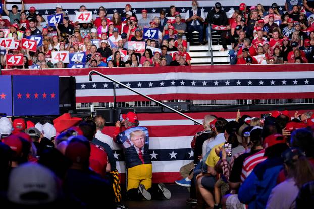 Republican presidential nominee and former U.S. President Donald Trump campaigns in Green Bay, Wisconsin