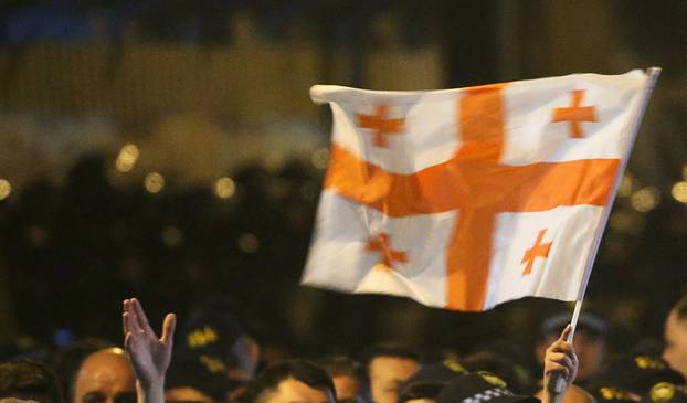 People protest against the "foreign agents" bill in Tbilisi