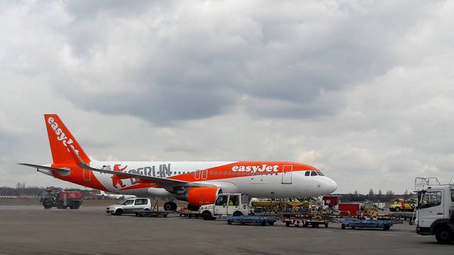 An easyJet plane at Tegel airport in Berlin