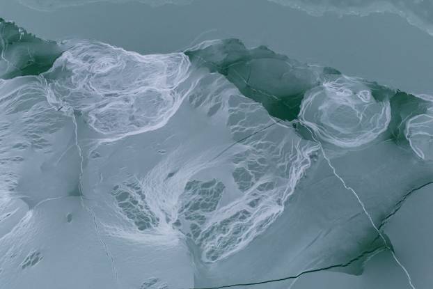 Frozen Lake Balaton near Zamardi