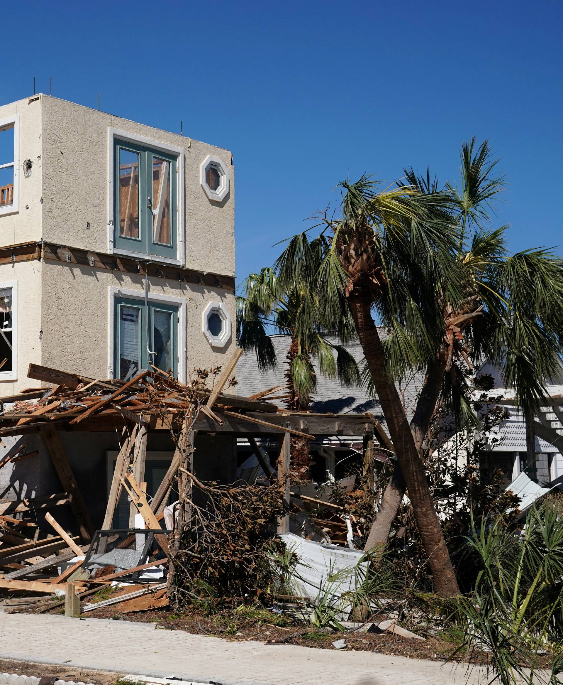A destroyed building is pictured following Hurricane Michael in Mexico Beach