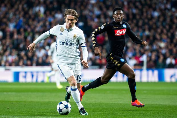 Champions League between Real Madrid and SSC Napoli  at Santiago Bernabeu Stadium in Madrid