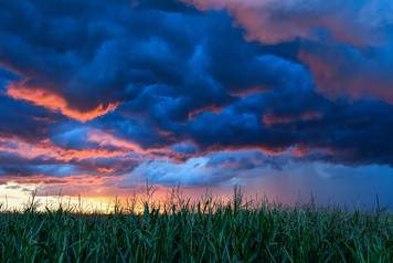 Storm clouds at sunset in Brandenburg