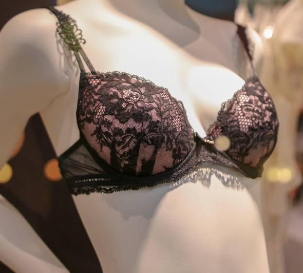 Bra on the chest at the dummy in the store