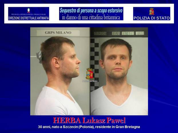 Italian Police handout shows Lukasz Pawel Herba, the suspected kidnapper of a British model