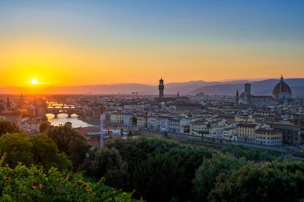 sunset on Florence, Italy