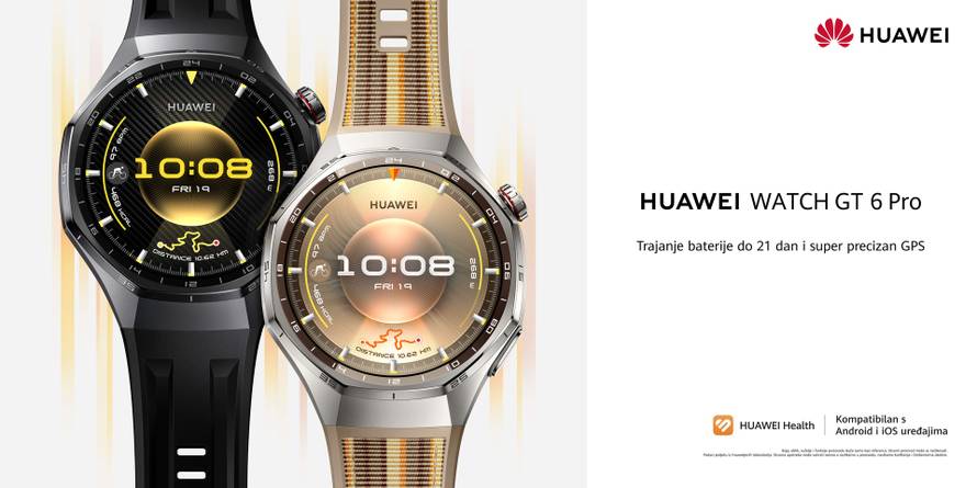 Huawei Watch GT 6 serija, s do 21 dan trajanja baterije, od sada je u prodaji i u Hrvatskoj