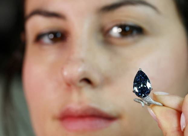 FILE PHOTO: Mellon Blue diamond auction preview in Geneva