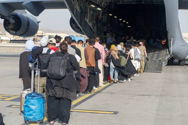 FILE PHOTO: Evacuation underway at Kabul International Airport