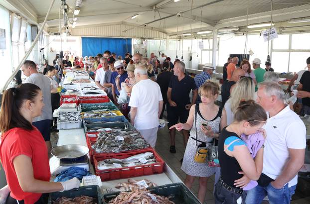 Šibenik:Bogata ponuda ribe na sibenskoj ribarnici.