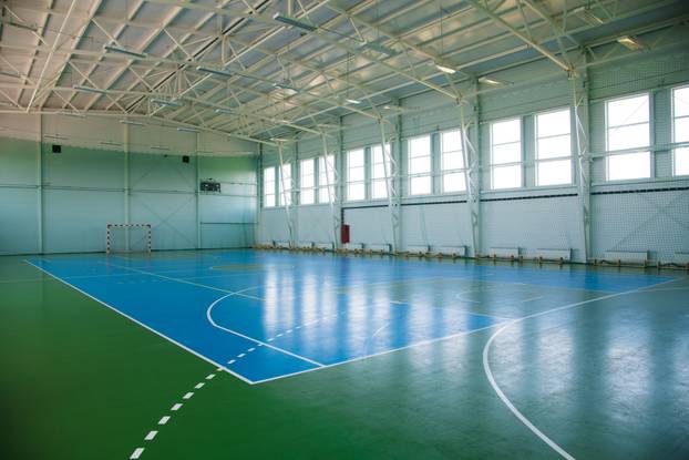 Interior of the school sports hall