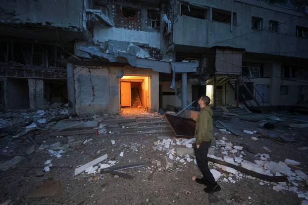 Aftermath of a Russian drone attack in Kharkiv