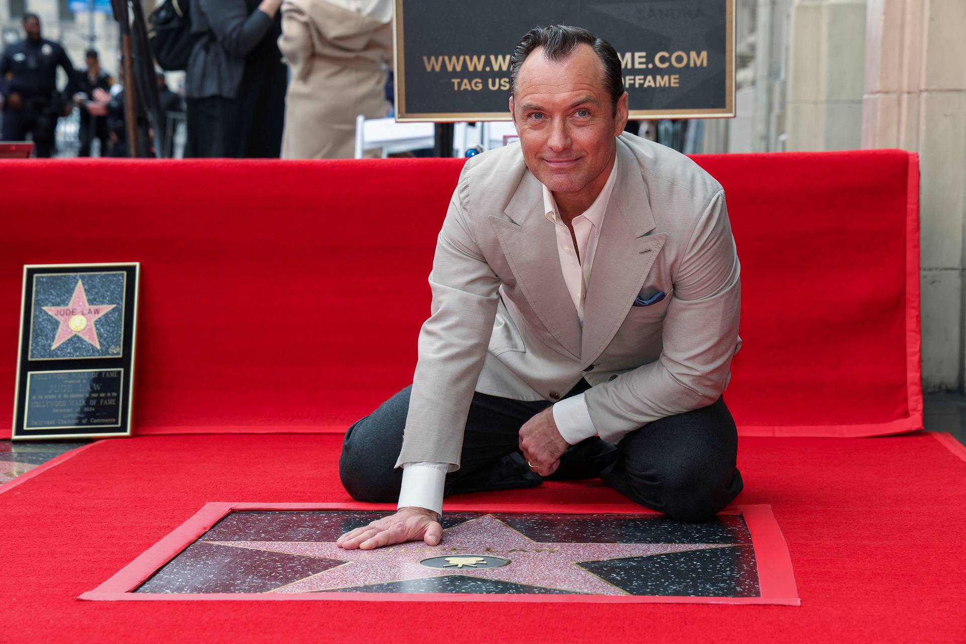 Actor Jude Law unveils his star on The Hollywood Walk of Fame in Los Angeles