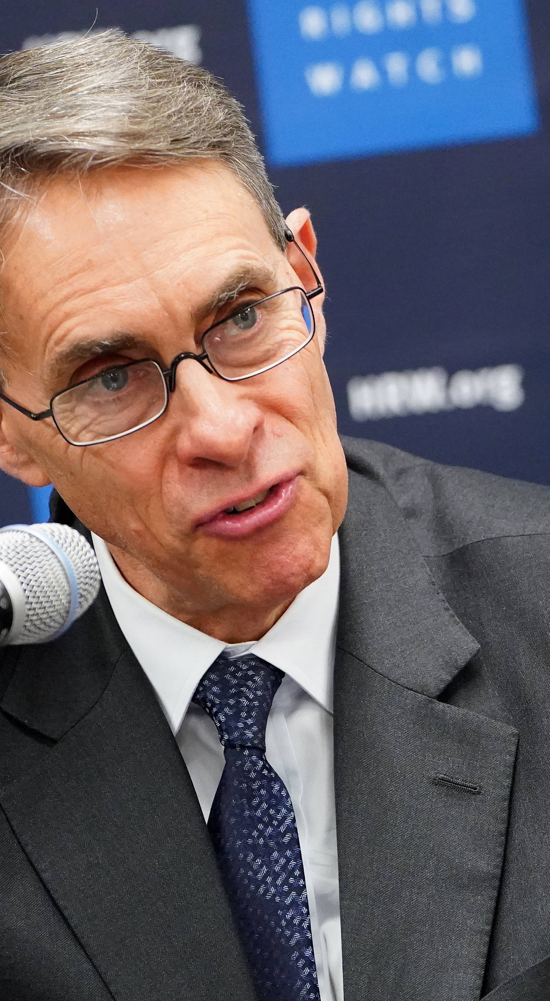 Kenneth Roth, the Executive Director of Human Rights Watch speaks at the United Nations in the Manhattan borough of New York City