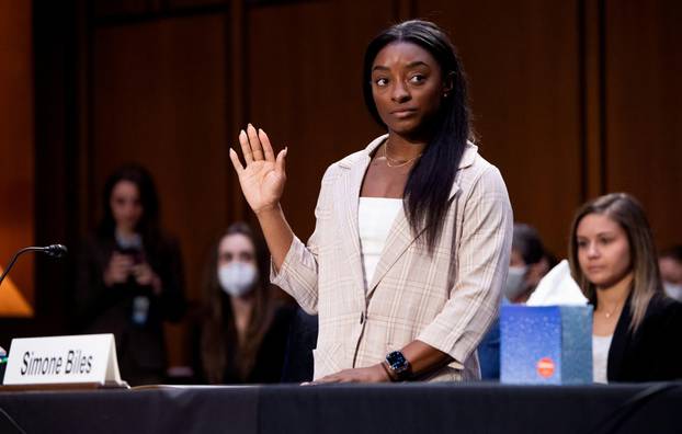 Senate Judiciary hearing on the FBI handling of the Larry Nassar investigation of sexual abuse of Olympic gymnasts, in Washington