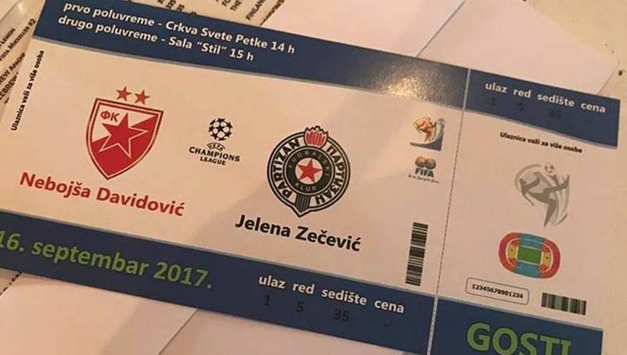 Od vjenčanja su napravili derbi, on za Zvezdu, ona za Partizan