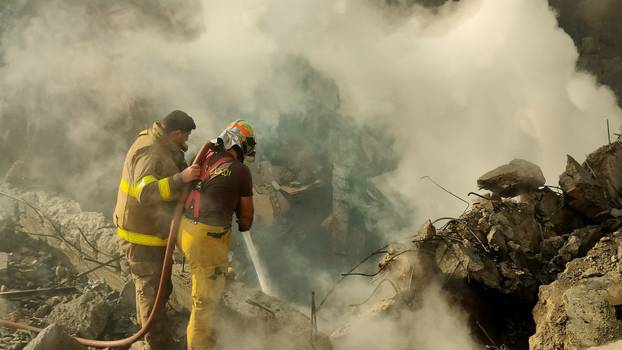 Aftermath of a strike on Beirut's southern suburbs