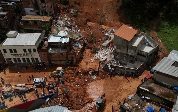 Aftermath of heavy rains in southeastern Brazil