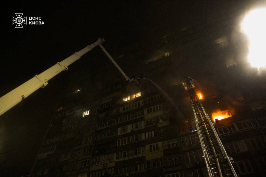 Aftermath of a Russian missile and drone attack in Kyiv