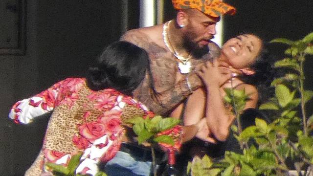 EXCLUSIVE: Chris Brown Puts Hands on Woman's Neck But They Say it's Just Horseplay