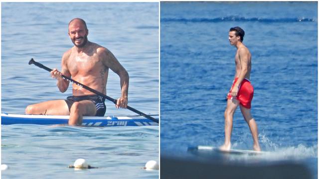 David Beckham s djecom uživao u kupanju u moru kod Lopuda