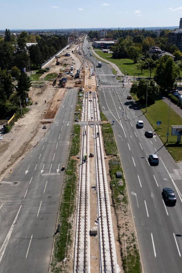 Napredak radova na Sarajevskoj cesti u Novom Zagrebu snimljen iz zraka