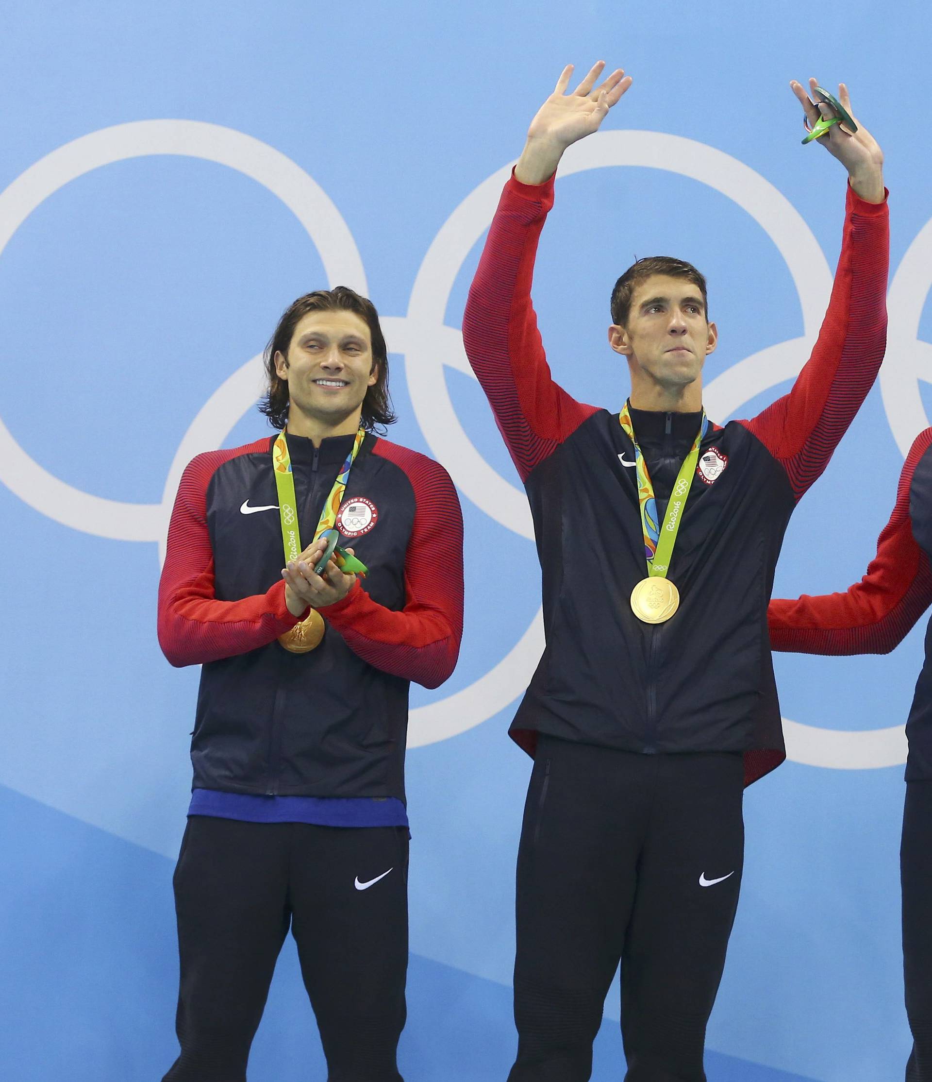 Swimming - Men's 4 x 100m Medley Relay Victory Ceremony