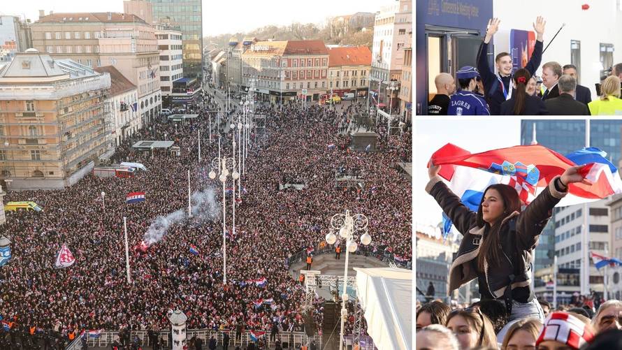 Deseci tisuća ljudi dočekali su srebrne! Trgom se orile pjesme, navijači zapalili desetak baklji