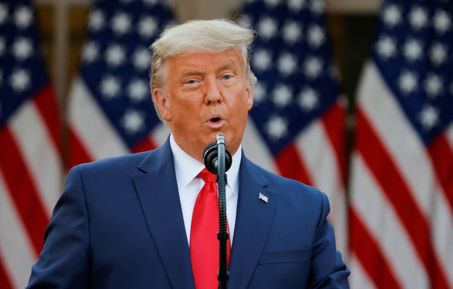 U.S. President Trump delivers update on so-called Operation Warp Speed coronavirus treatment program in televised address from the Rose Garden at the White House in Washington