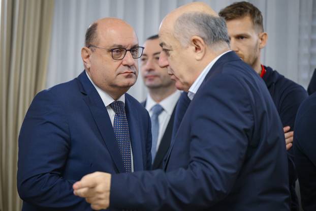 Zagreb: Prijem rukometaša u Banskim dvorima