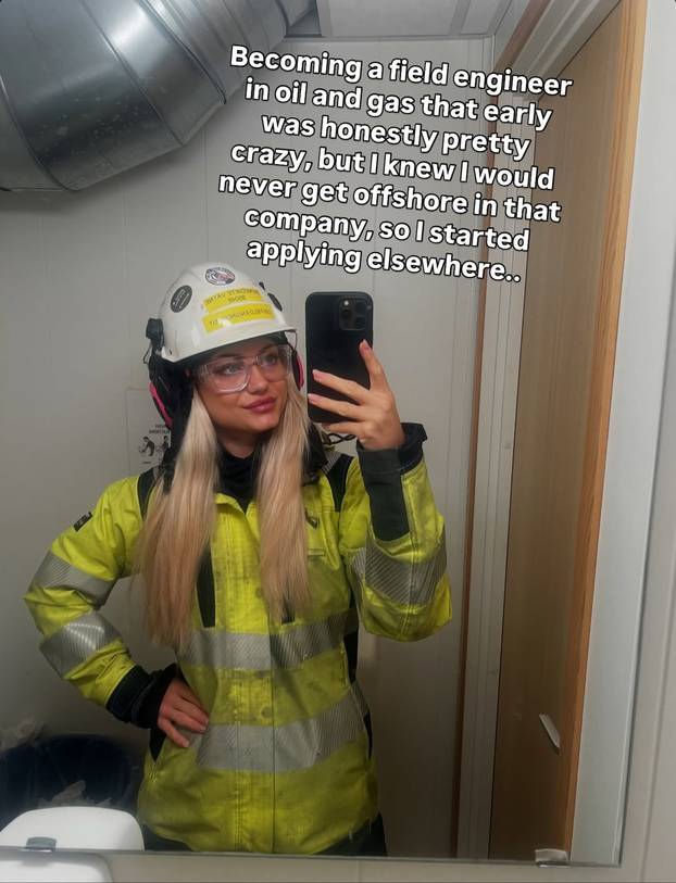 FOTO Plavokosa ljepotica radi na naftnoj platformi: Ljude to šokira! Dižem se u četiri ujutro