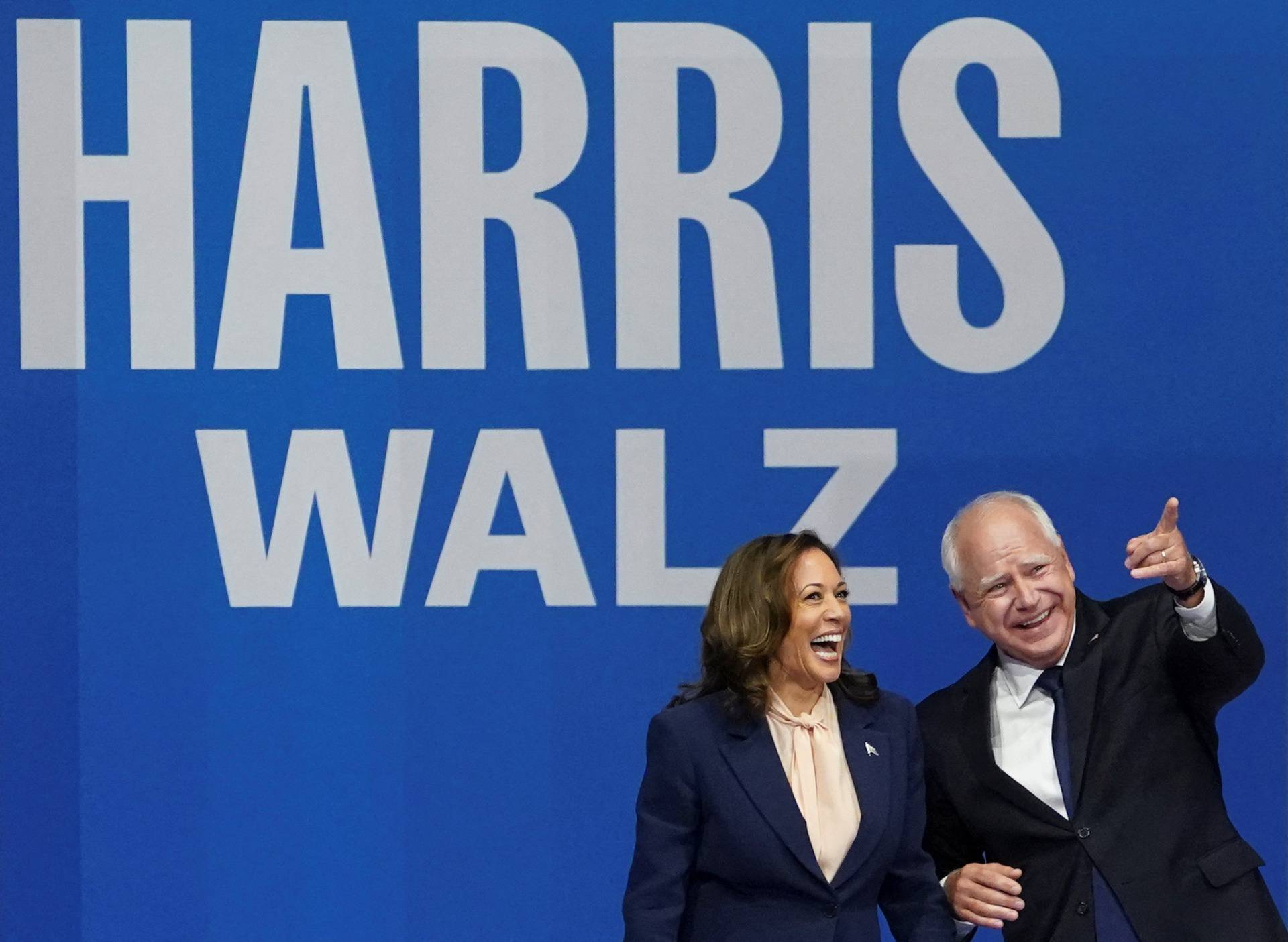 U.S. Vice President and Democratic presidential candidate Kamala Harris holds rally with vice president pick, in Philadelphia