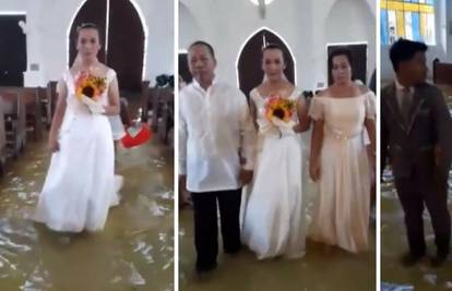 Vjenčali se u crkvi punoj vode: Umjesto u autu, stigli u čamcu