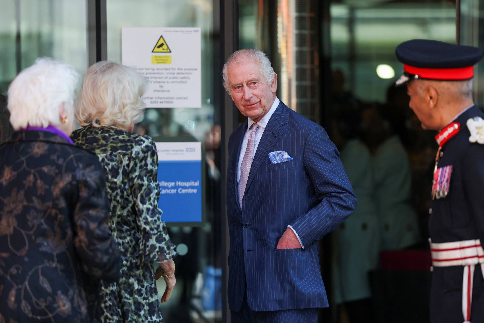 Britain's King Charles and Queen Camilla visit the University College Hospital Macmillan Cancer Centre, in London