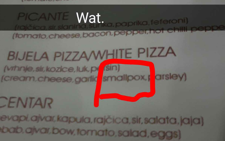 Prijevod za peticu: Na meniju pizzerije u Korčuli su i ospice
