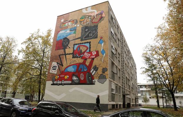 Osijek: Šareni mural krasi zgradu u Ulici Vijenac Paje Kolarića