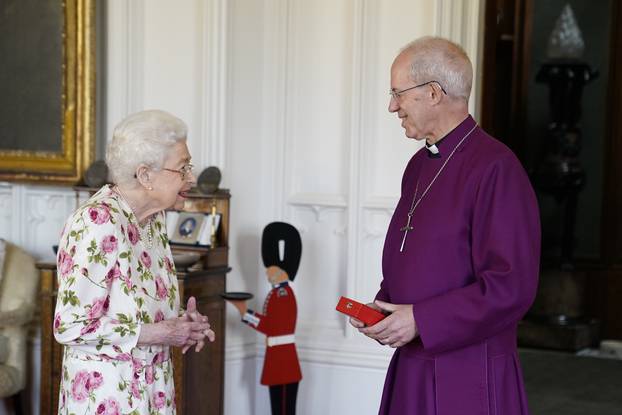 Queen Elizabeth II receives the Archbishop of Canterbury