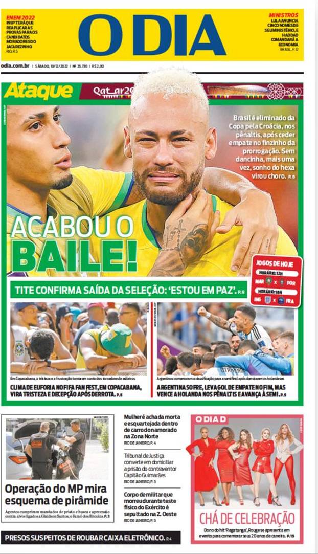 'Vatreni' zauzeli naslovnice stranih medija: Flopacabana; Ubojstvo na plesnom podiju