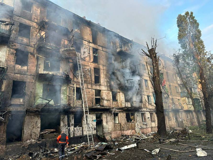 Aftermath of a Russian military strike in Kryvyi Rih
