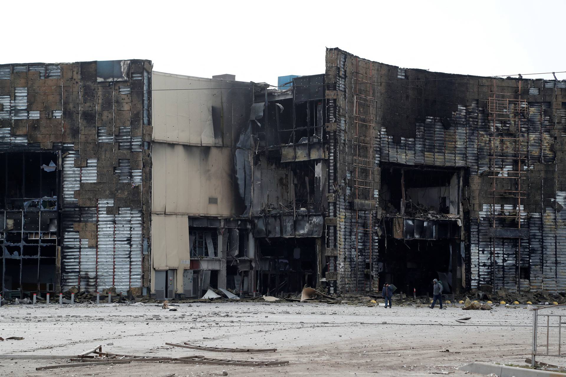 A view shows the besieged city of Mariupol