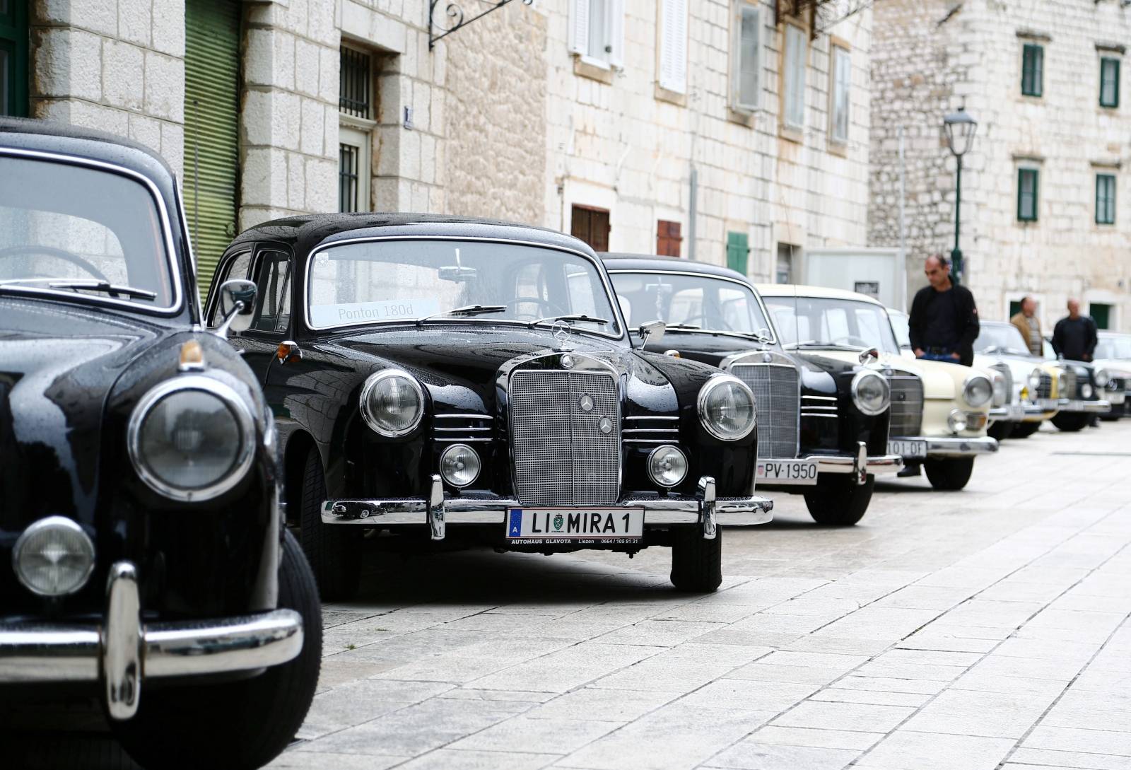 Old-timer Mercedes cars are seen seen in Imotski
