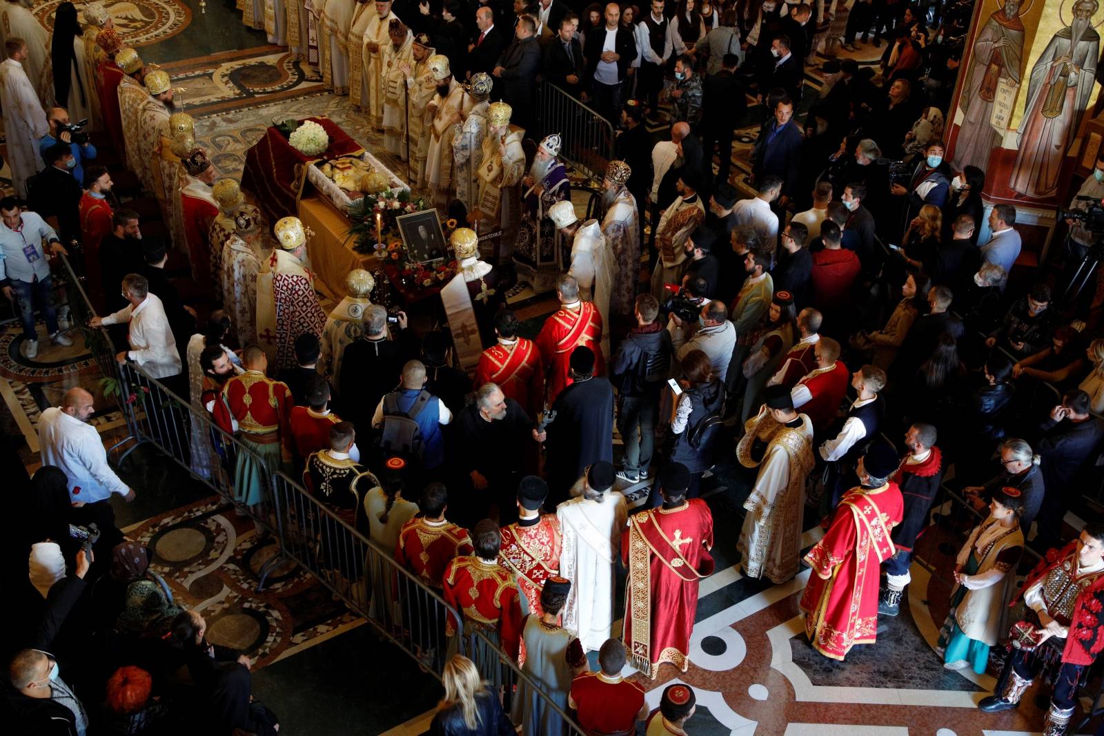 The funeral of Metropolitan Amfilohije Radovic, the top cleric of the Serbian Orthodox Church in Montenegro, in Podgorica