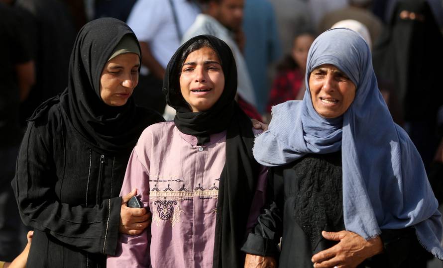 Funeral of Palestinians killed in Israeli strikes, in Khan Younis