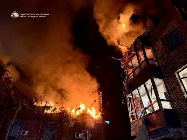 Russian missile and drone strike in Dnipro