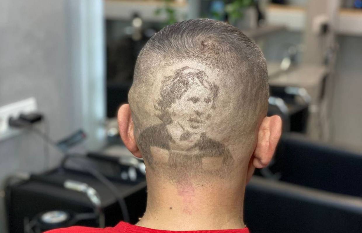 FOTO 'Ošišaj me na Modrića': Pakrački frizer Boži je 'naslikao' Luku na glavi pred Belgiju