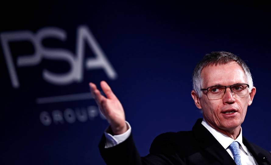 Carlos Tavares, Chief Executive Officer and Chairman of the Managing Board of PSA Group, attends a news conference to announce the company's 2018 results at their headquarters in Rueil-Malmaison