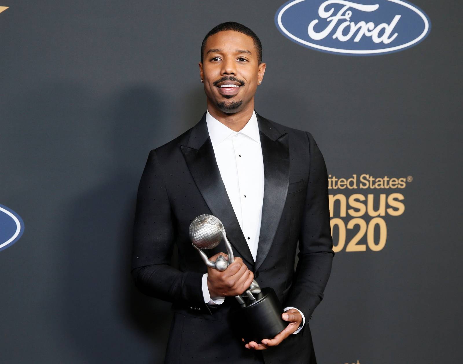 FILE PHOTO: 51st NAACP Image Awards – Photo Room– Pasadena - MIchael B. Jordan poses backstage with his Outstanding Actor